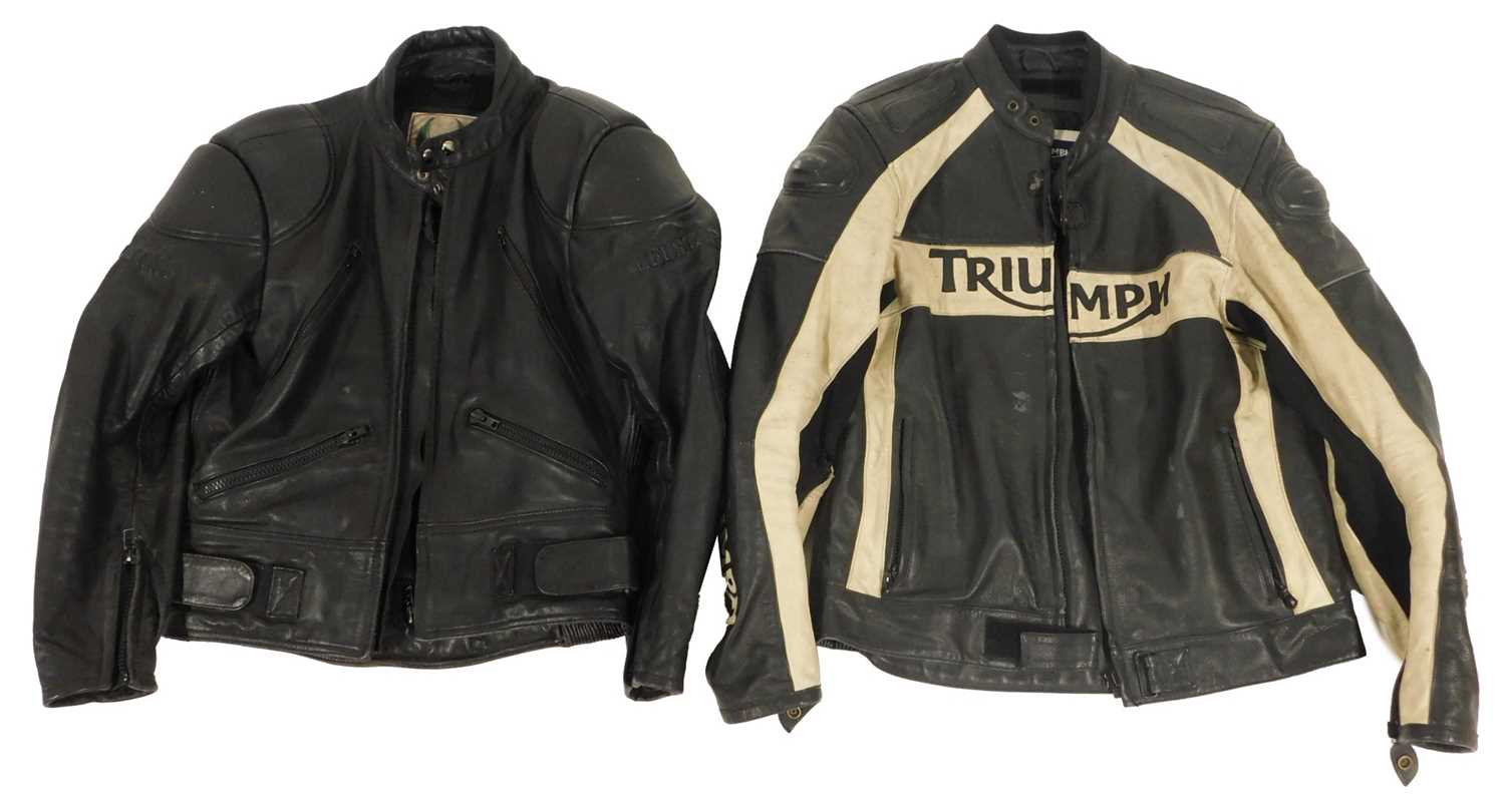 Lot 71 - A Triumph leather motorcycle jacket, size...