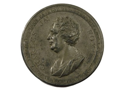 Lot 332 - A 19thC silvered medallion, struck to...
