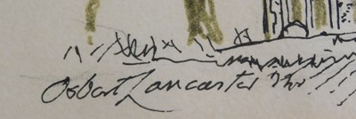 Lot 600 - Robert Lancaster. Church, ink drawing, signed,...