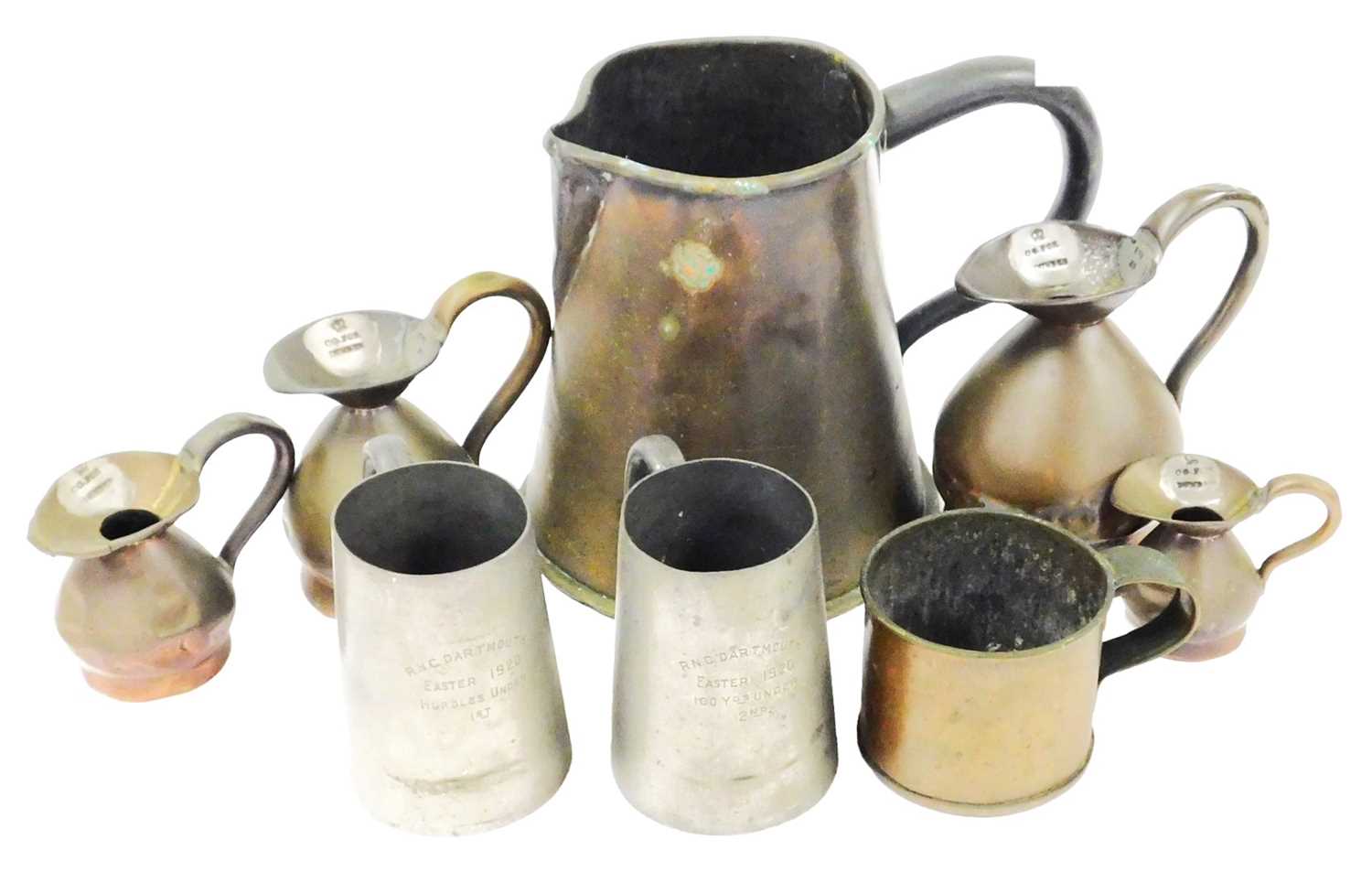 Lot 54 - A 19thC copper water jug, of outswept form, 20....