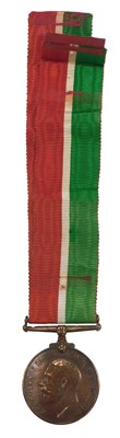 Lot 210 - A bronze WWI Mercantile Marine service medal,...