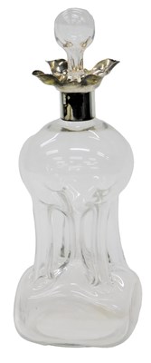 Lot 18 - A George V small glass spirit decanter, hour...