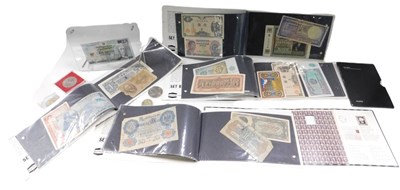 Lot 822 - Various coins, to include crowns, framed...