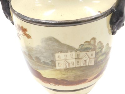 Lot 477 - An early 19thC lead tobacco jar, the finial...