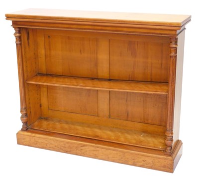 Lot 1220 - A Victorian satin walnut open bookcase, with...