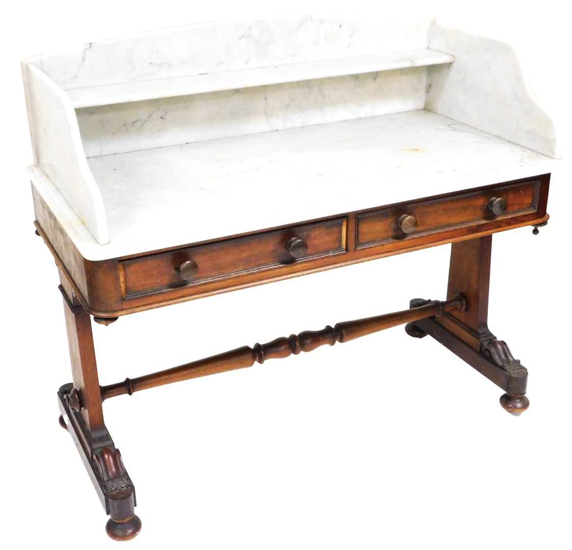 Lot 847 - A Victorian mahogany and marble topped wash...