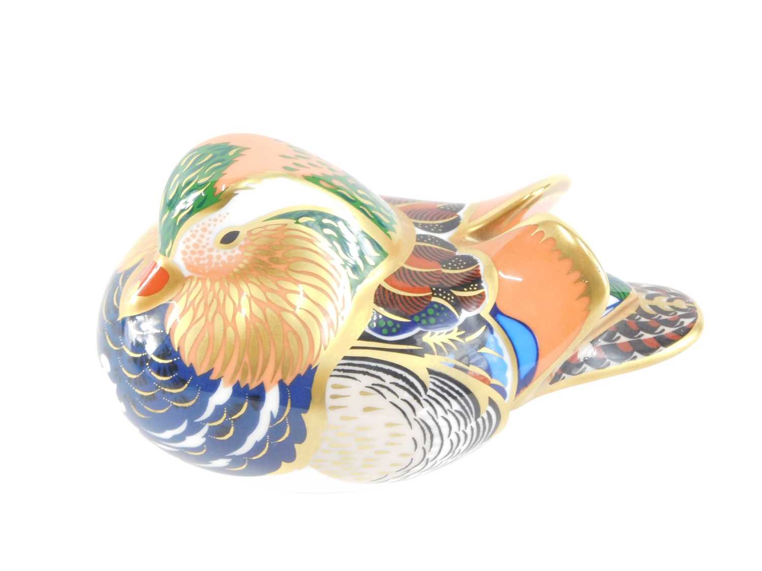 Lot 831 - A Royal Crown Derby porcelain Mandarin duck...