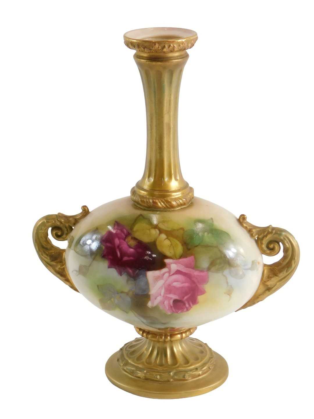 Lot 31 - A Royal Worcester porcelain vase, decorated...