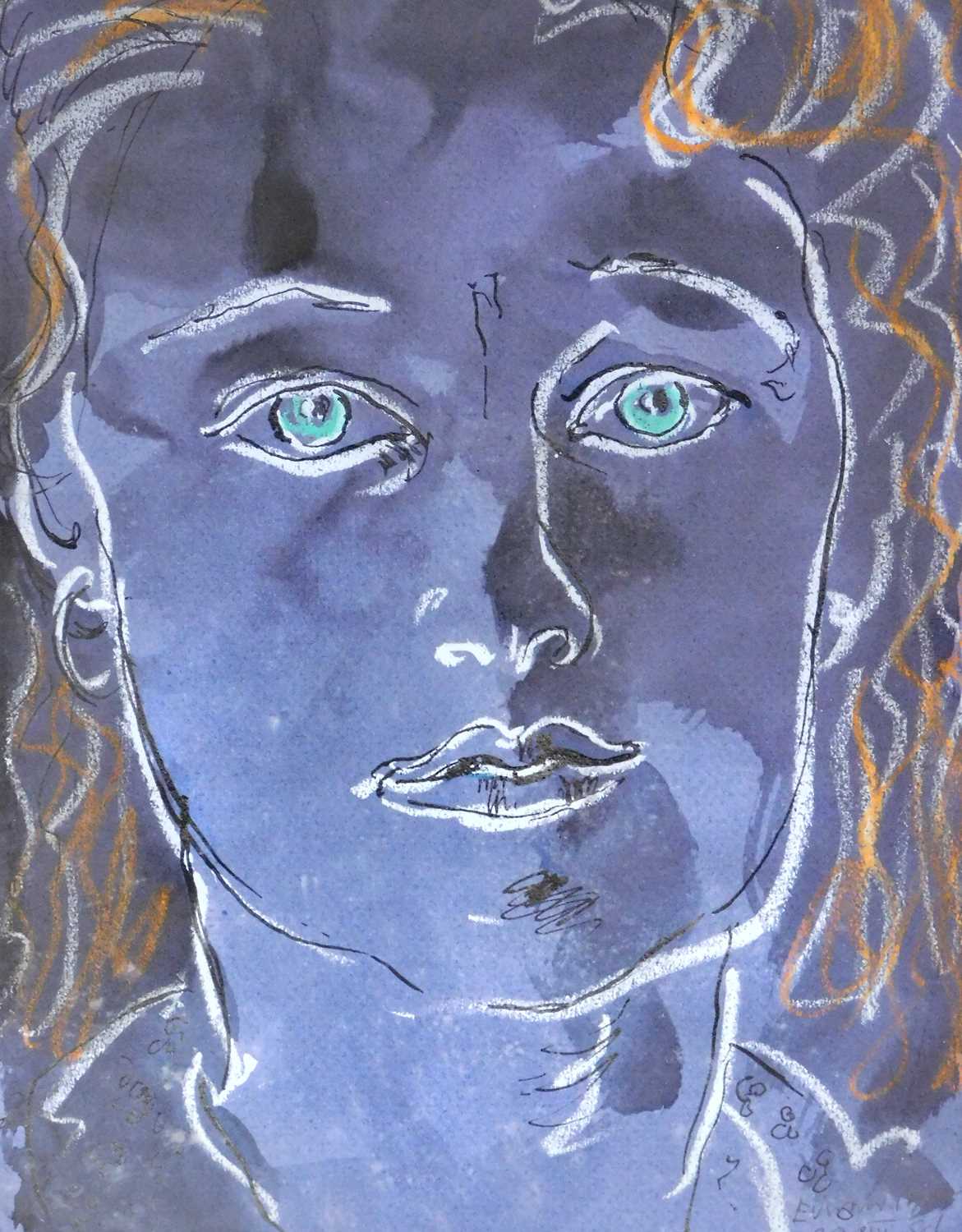 Lot 68 - Edward Piper (1938-1990). Portrait study, ink...