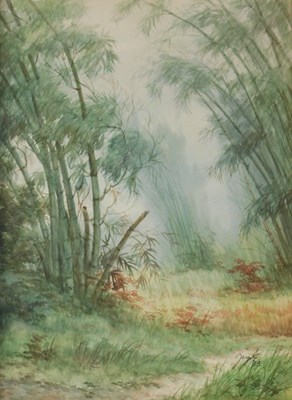 Lot 905 - English School. Forest landscape, watercolour,...