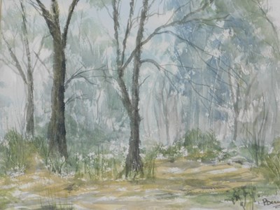 Lot 896 - Peter Dean (20thC). Woodland landscape,...
