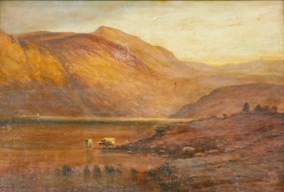 Lot 935 - De Breanski (19thC). Highland cattle in a...