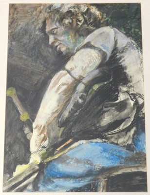 Lot 949 - Mike Helmy (20thC). Self portrait with...