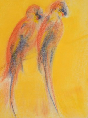 Lot 954 - Mary (20thC). Parrots, pastel, unsigned,...