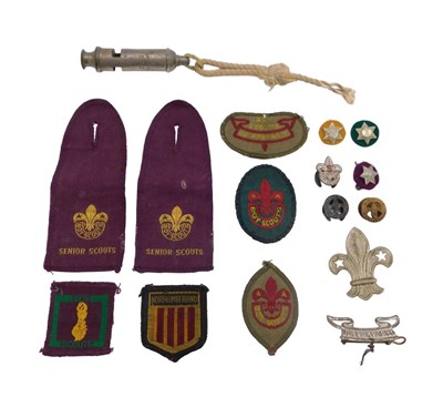 Lot 159 - Vintage Scout items and badges, etc., cloth...