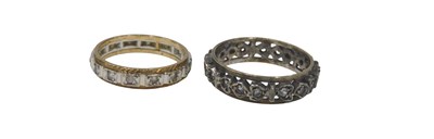 Lot 58 - Two 9ct gold and silver eternity rings, each...