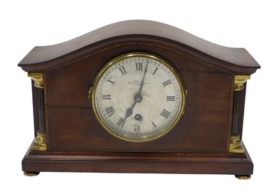 Lot 219 - A late 19thC mahogany mantel clock, the 11cm...