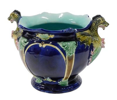 Lot 225 - An early 20thC Continental Majolica jardiniere,...