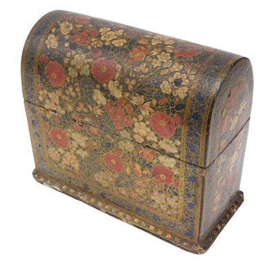 Lot 228 - An early 20thC papier mache desk tidy, the...