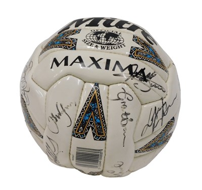 Lot 396 - A Mitre Maxima football, bearing some signatures.
