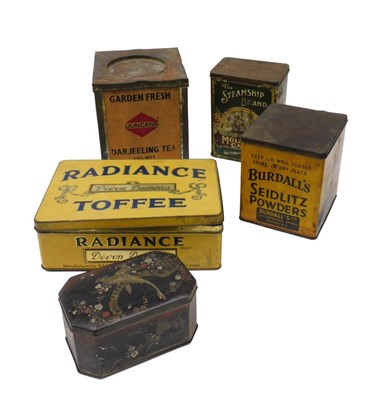 Lot 403 - Various tins, advertising, etc., an early...