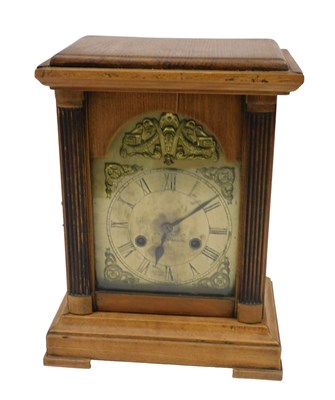 Lot 247 - A late 19thC mantel clock, the rectangular...