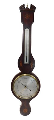 Lot 249 - A 19thC two dial wheel barometer, in broken...