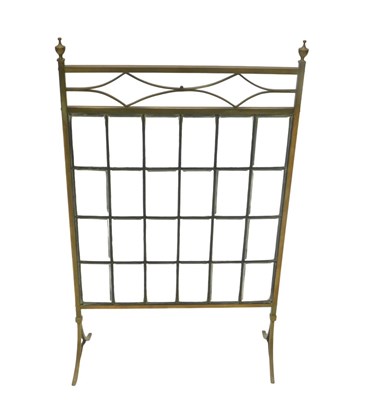 Lot 254 - A mid-20thC brass firescreen, with glazed...