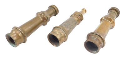 Lot 452 - An early 20thC brass fire hose nozzle, of...