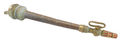 Lot 453 - An early 20thC copper and brass fire hose...