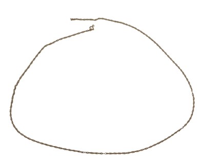 Lot 36 - A byzantine link neck chain, yellow metal...