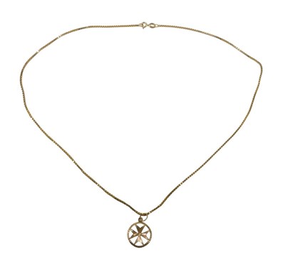 Lot 37 - A 9ct gold box link necklace, with a double...