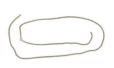 Lot 38 - A 9ct gold rope twist necklace, 2.3g. (AF)