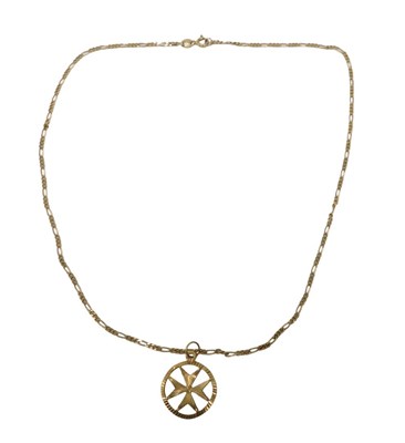 Lot 40 - A 9ct gold byzantine link neck chain, with a...