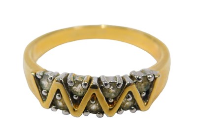 Lot 44 - A dress ring, the half hoop dress ring of V...