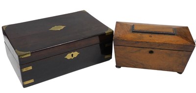 Lot 381 - A 19thC sarcophagus shaped tea caddy, of...