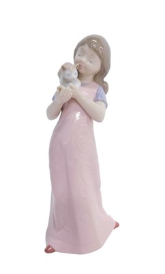Lot 493 - A Nao figure group Kitty Cuddles, 24cm...