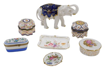 Lot 69 - Various Limoges enamel boxes, etc., a...