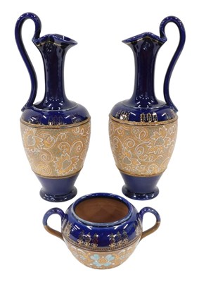 Lot 636 - A pair of early 20thC Royal Doulton stoneware...