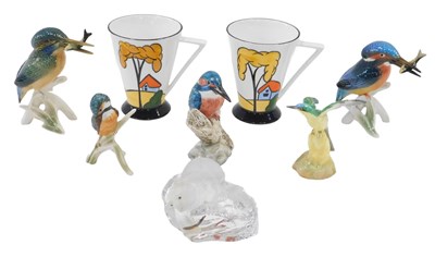 Lot 638 - Various china, glassware, etc., kingfisher...