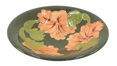Lot 647 - A 20thC Moorcroft pottery Green Hibiscus...