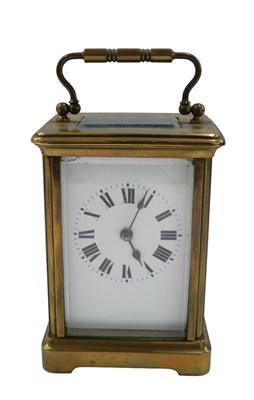 Lot 671 - A 20thC brass carriage clock, with 6cm...