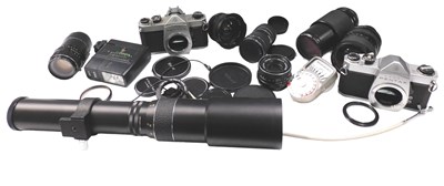 Lot 689 - A cased Pentax camera set, to include a Pentax...