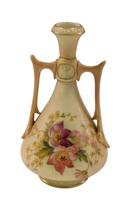 Lot 694 - A Royal Worcester blush ivory porcelain two...