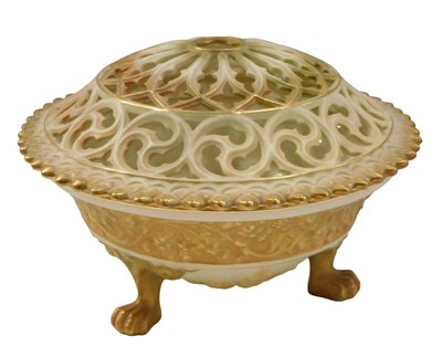 Lot 700 - A Royal Worcester blush ivory porcelain...