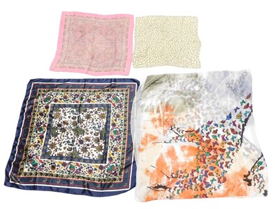 Lot 712 - Various silk scarves, mid to late 20thC,...