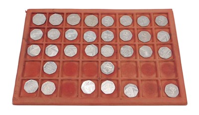 Lot 722 - Various fifty pence coins, 1980s and later,...