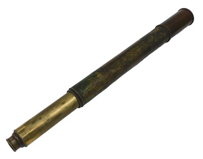 Lot 748 - A late 19thC brass two draw telescope, marked...