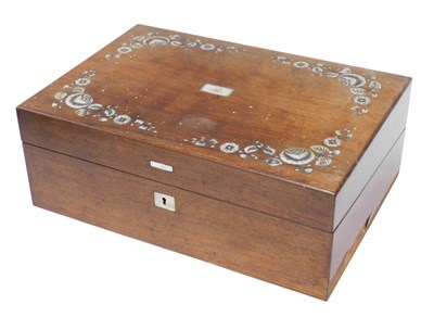 Lot 750 - A 19thC rosewood and mother of pearl inlaid...