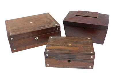 Lot 752 - A 19thC rosewood jewellery box, of rectangular...